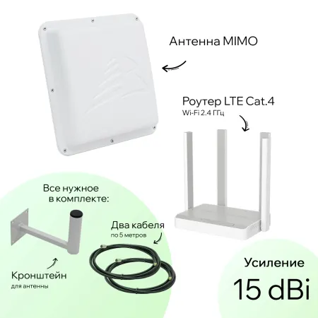 Роутер Netcraze Runner 4G NC-2212 для дачи с антенной ZARA MIMO, кабелем и кронштейном Роутер Netcraze Runner 4G NC-2212 для дачи с антенной ZARA MIMO, кабелем и кронштейном