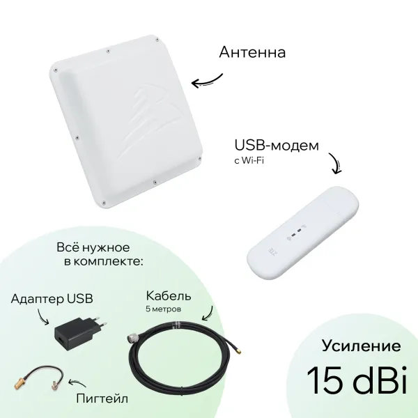 Комплект 3G/4G-WiFi Интернет на дачу Бюджет 14 дБ