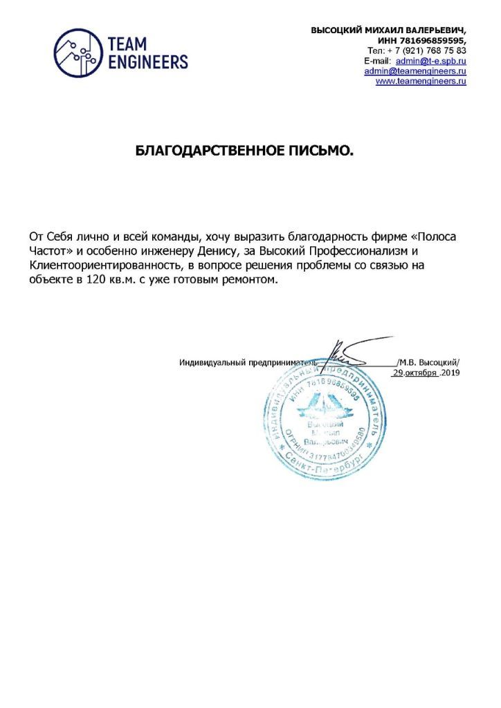 Благодарственное письмо 3