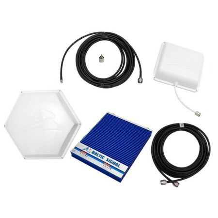 Купить комплект усиления gsm+3g baltic signal bs-gsm/3g-75-kit (до 300 м2) по доступной цене в СПБ | Полоса частот 