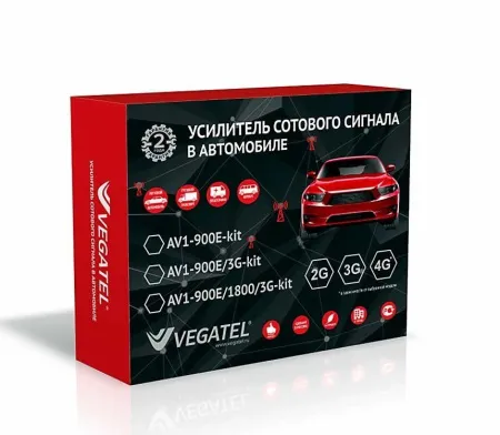 Купить автомобильный комплект vegatel av1-900e/3g-kit по доступной цене в СПБ | Полоса частот 